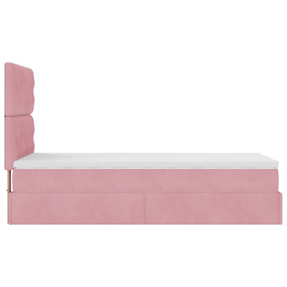 Ottoman-Bett mit Matratzen Rosa 80x200 cm Samt