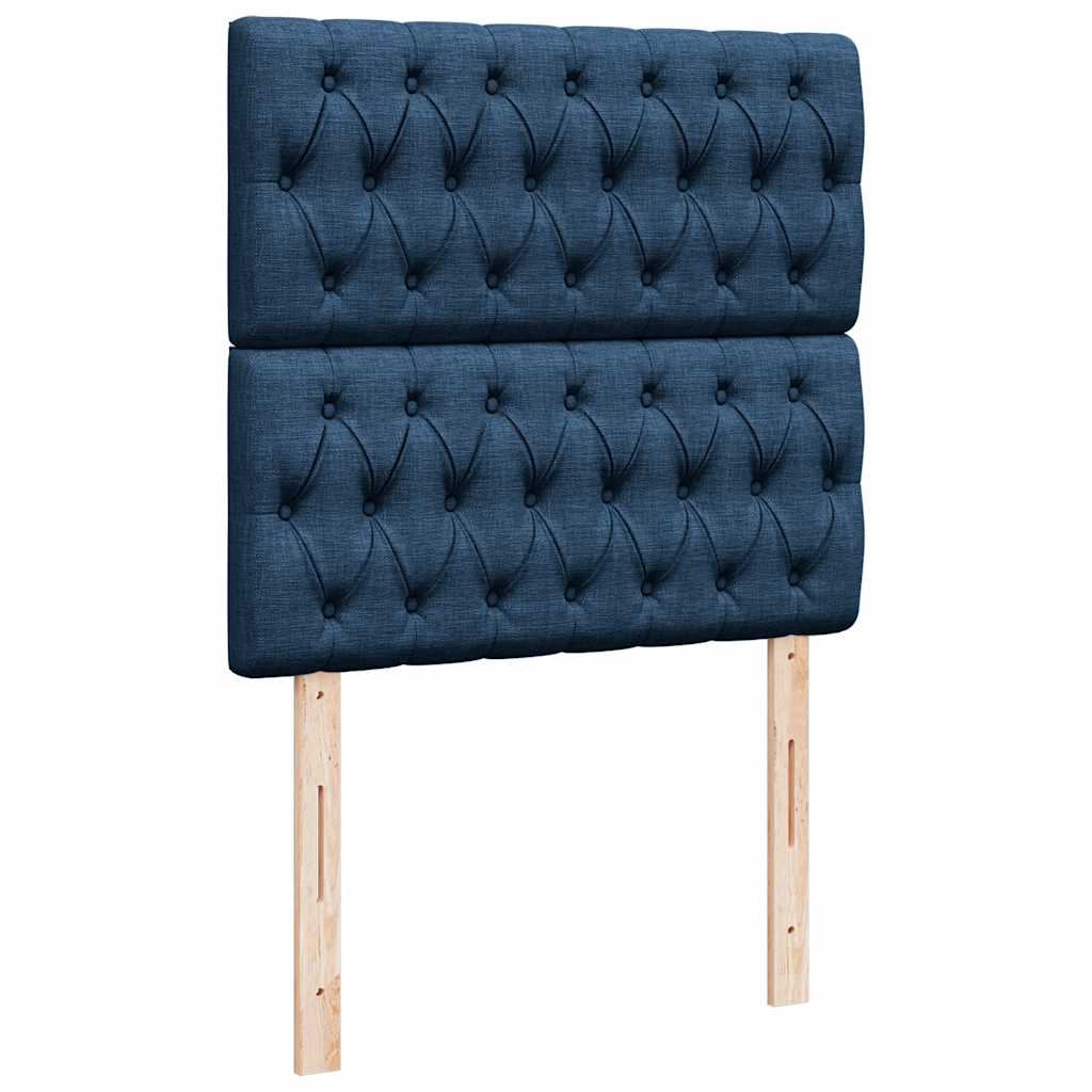 Ottoman-Bett mit Matratzen Blau 200x200 cm Stoff