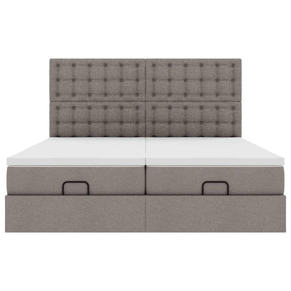 Ottoman-Bett mit Matratzen Taupe 180x200 cm Stoff