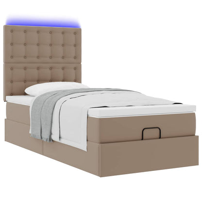 Ottoman-Bett mit Matratze Cappuccino-Braun 90x200 cm Kunstleder