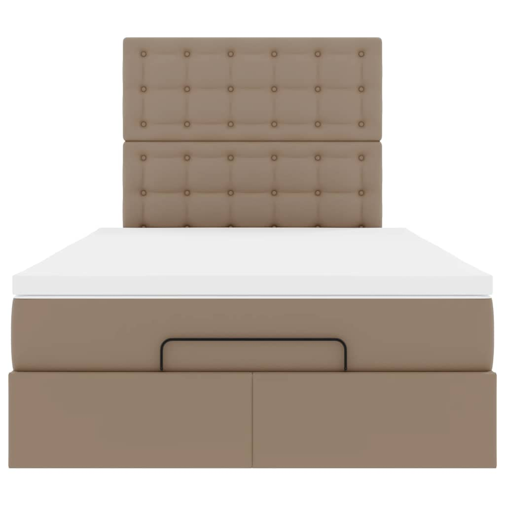 Ottoman-Bett mit Matratze Cappuccino-Braun 120x190cm Kunstleder