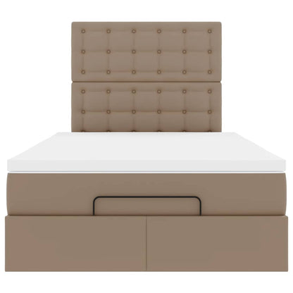 Ottoman-Bett mit Matratze Cappuccino-Braun 120x190cm Kunstleder