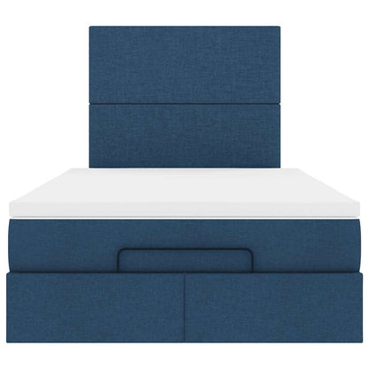 Ottoman-Bett mit Matratze Blau 120x200 cm Stoff