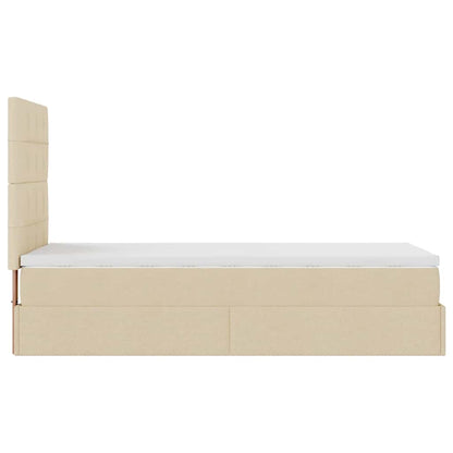 Ottoman-Bett mit Matratze Creme 80x200 cm Stoff