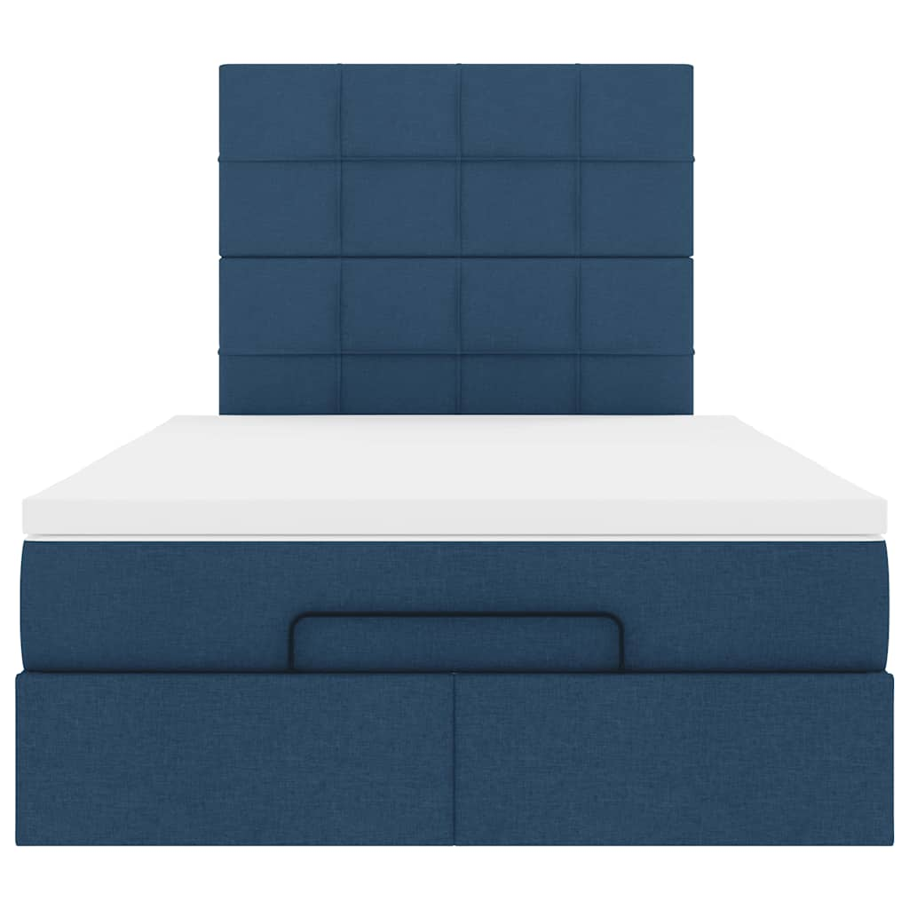 Ottoman-Bett mit Matratze Blau 120x190 cm Stoff