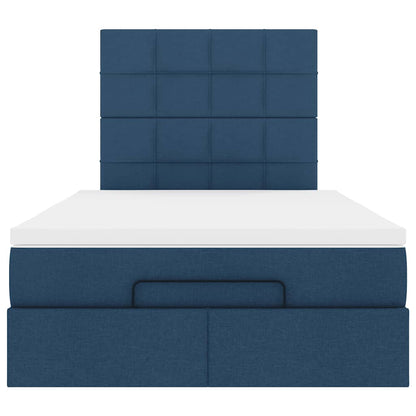 Ottoman-Bett mit Matratze Blau 120x190 cm Stoff