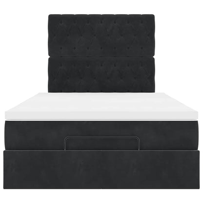 Ottoman-Bett mit Matratze Schwarz 120x190 cm Stoff