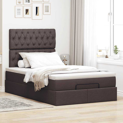 Ottoman-Bett mit Matratze Dunkelbraun 120x190 cm Stoff