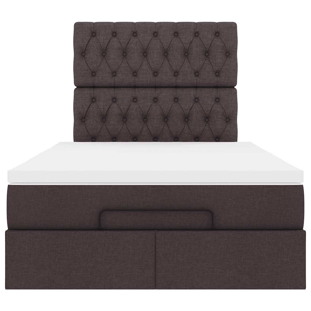 Ottoman-Bett mit Matratze Dunkelbraun 120x190 cm Stoff