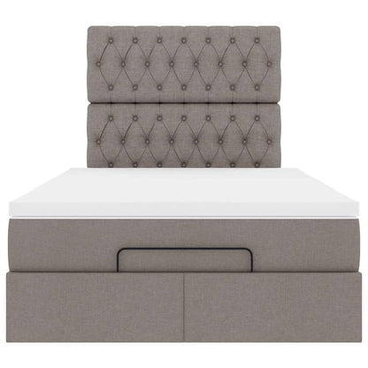 Ottoman-Bett mit Matratze Taupe 120x190 cm Stoff