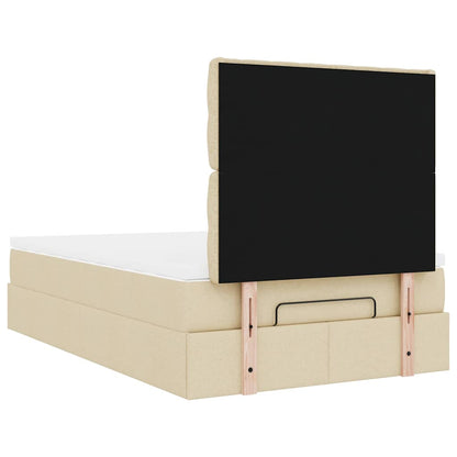 Ottoman-Bett mit Matratze Creme 120x190 cm Stoff