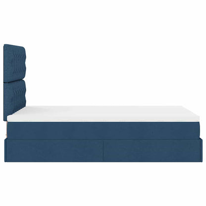 Ottoman-Bett mit Matratze Blau 120x190 cm Stoff