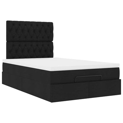 Ottoman-Bett mit Matratze Schwarz 120x200 cm Stoff