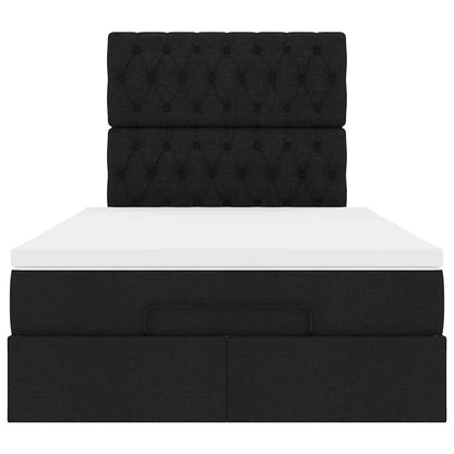 Ottoman-Bett mit Matratze Schwarz 120x200 cm Stoff