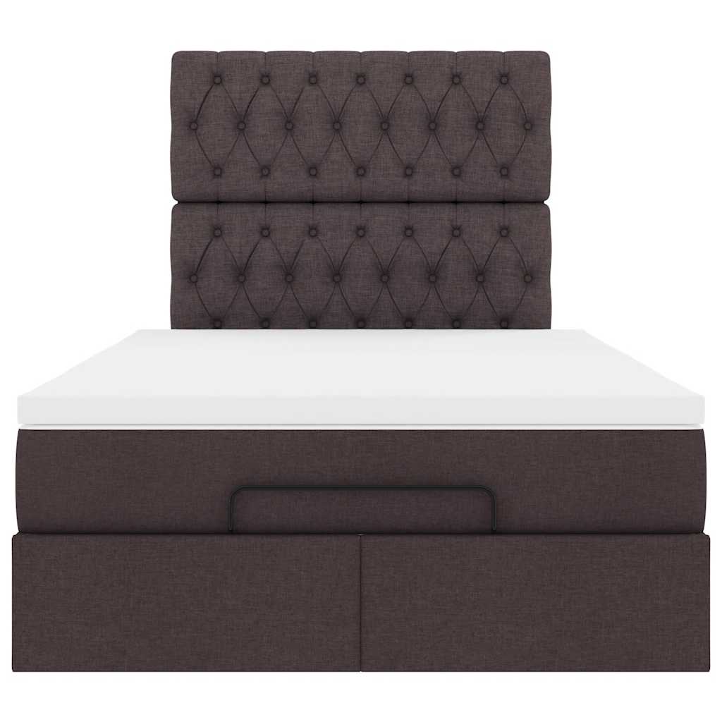 Ottoman-Bett mit Matratze Dunkelbraun 120x200 cm Stoff