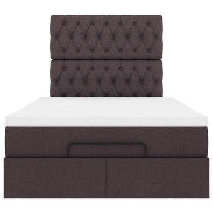 Ottoman-Bett mit Matratze Dunkelbraun 120x200 cm Stoff