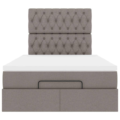 Ottoman-Bett mit Matratze Taupe 120x200 cm Stoff