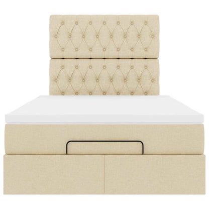 Ottoman-Bett mit Matratze Creme 120x200 cm Stoff