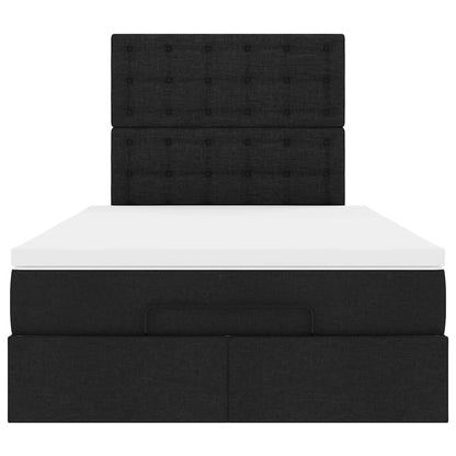 Ottoman-Bett mit Matratze Schwarz 120x190 cm Stoff