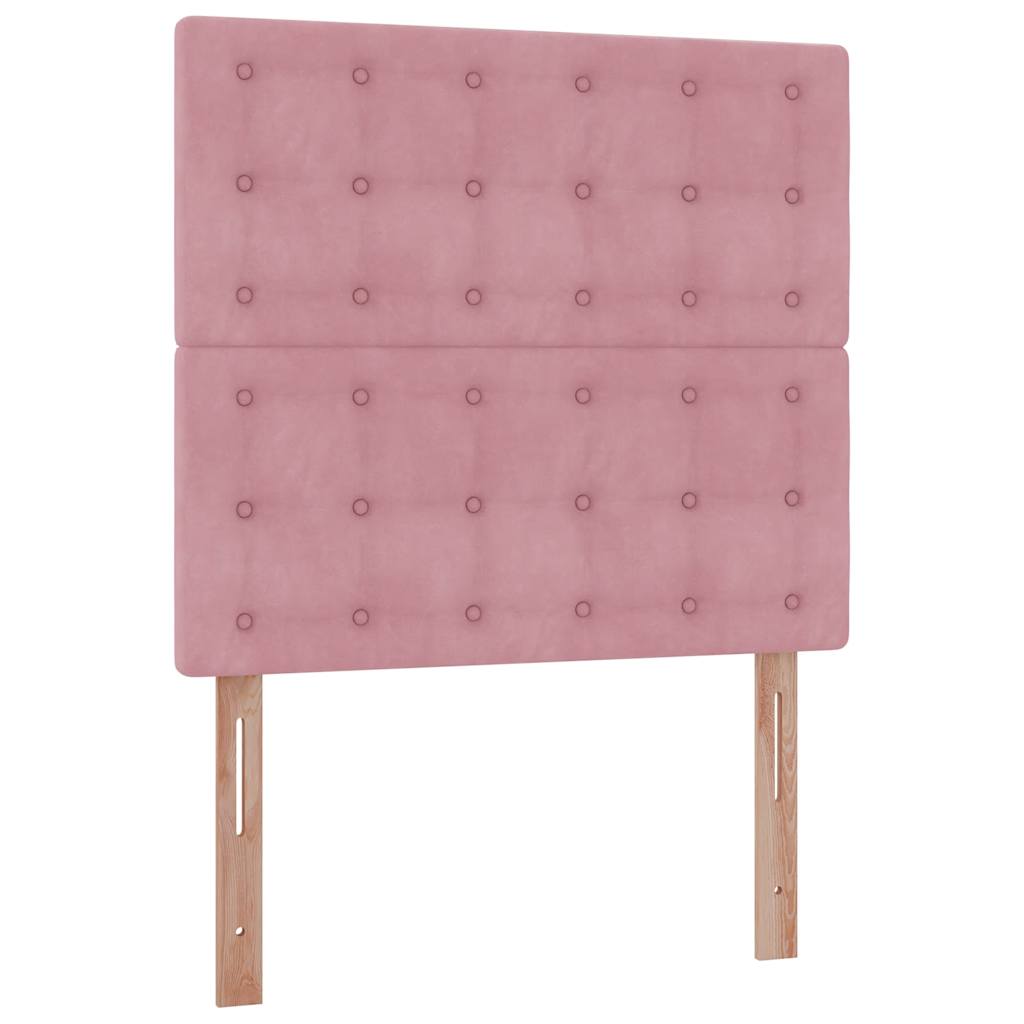 Ottoman-Bett mit Matratzen Rosa 90x190 cm Samt