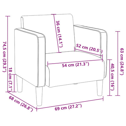 Sessel mit Armlehnen Dschungelgrün 54 cm Cordstoff