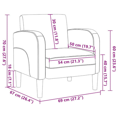 Sessel mit Armlehnen Grau 54 cm Kunstleder