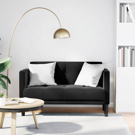 Zweisitzer-Sofa Schwarz 111 cm Samt