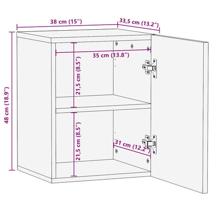 Bad-Hängeschrank Schwarz 38x33,5x48 cm Massivholz Mango