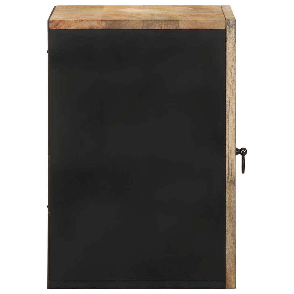 Bad-Hängeschrank Schwarz 38x33,5x48 cm Massivholz Mango