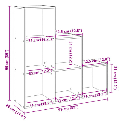 Raumteiler-Bücherregal 3 Etagen Weiß 99x29x99 cm Holzwerkstoff