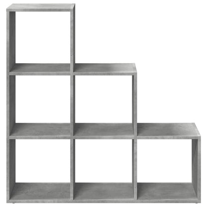 Raumteiler-Bücherregal 3 Etagen Betongrau 99x29x99 cm