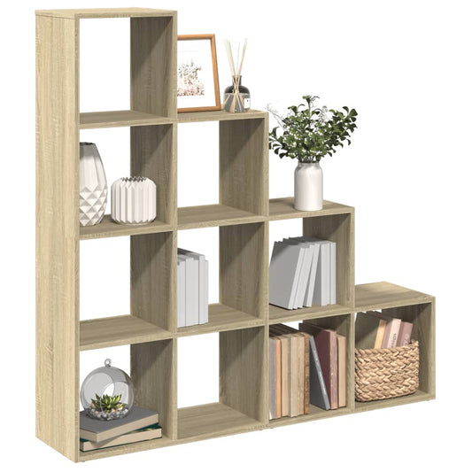 Raumteiler-Bücherregal 4 Stufen Sonoma-Eiche 131,5x29x131,5 cm