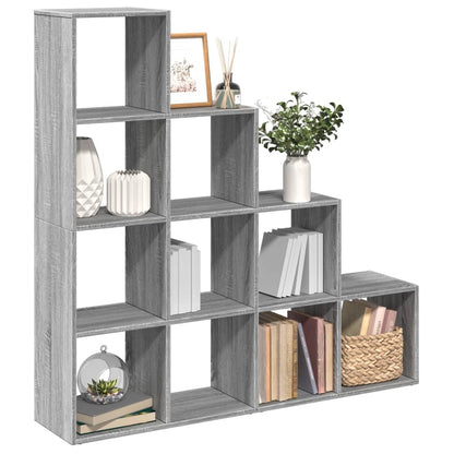 Raumteiler-Bücherregal 4 Stufen Grau Sonoma 131,5x29x131,5 cm