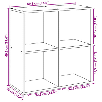 Raumteiler-Bücherregal Weiß 69,5x29x69,5 cm Holzwerkstoff