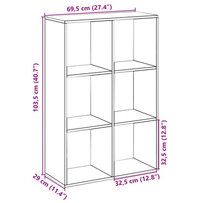 Raumteiler-Bücherregal Weiß 69,5x29x103,5 cm Holzwerkstoff