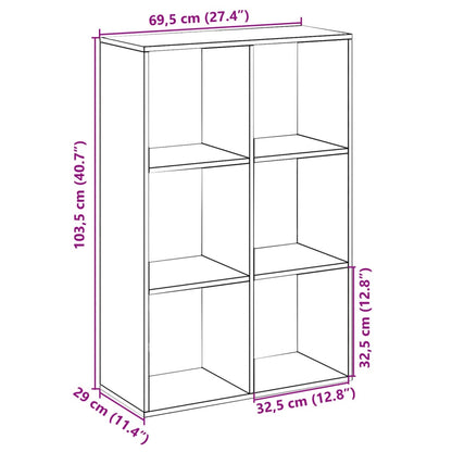 Raumteiler-Bücherregal Artisan-Eiche 69,5x29x103,5 cm