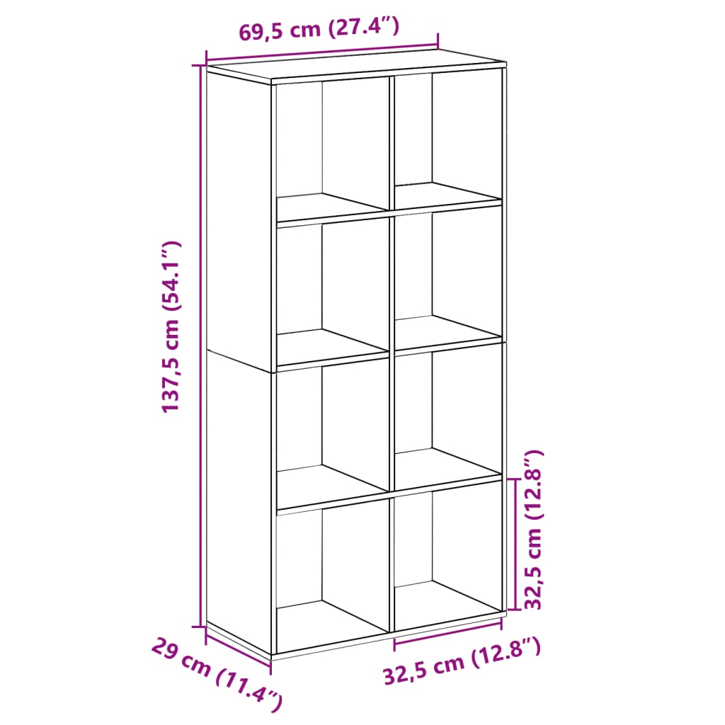 Raumteiler-Bücherregal Weiß 69,5x29x137,5 cm Holzwerkstoff