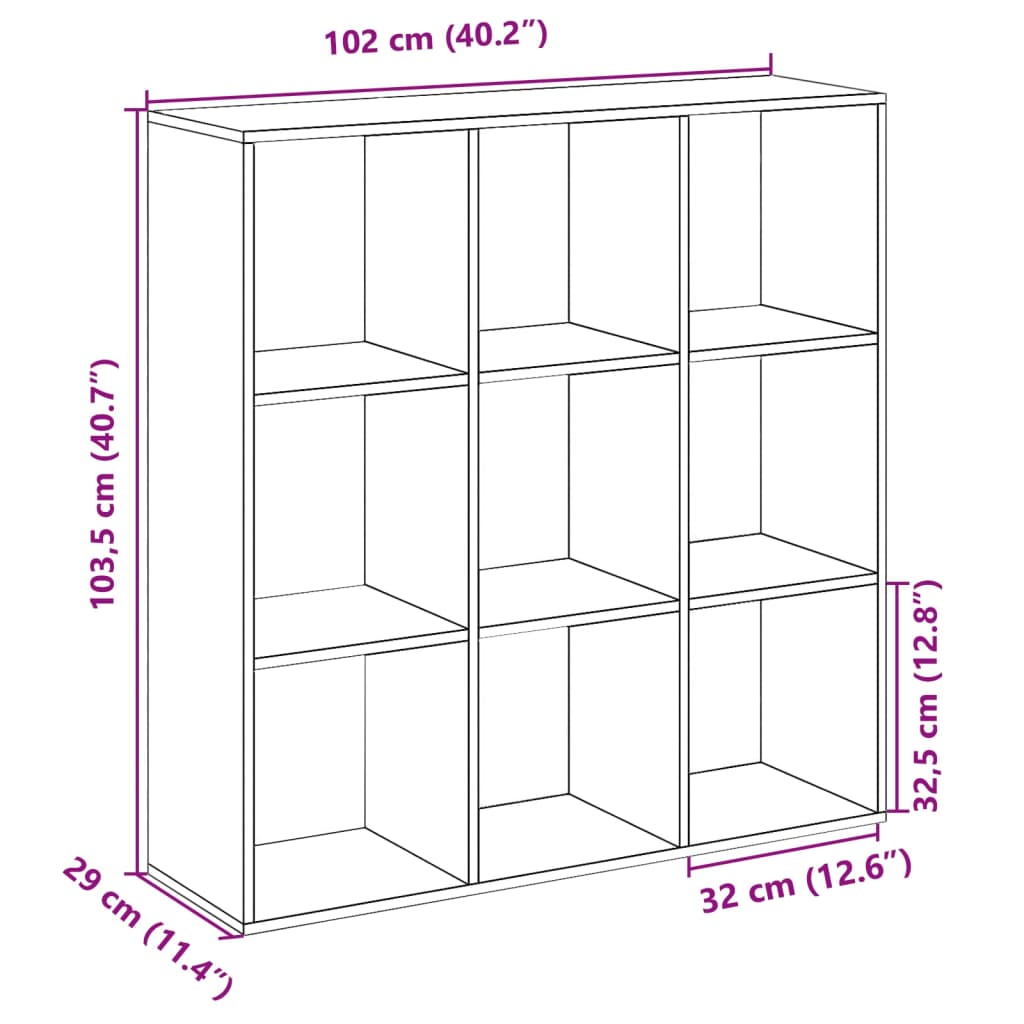 Raumteiler-Bücherregal Sonoma-Eiche 102x29x103,5 cm