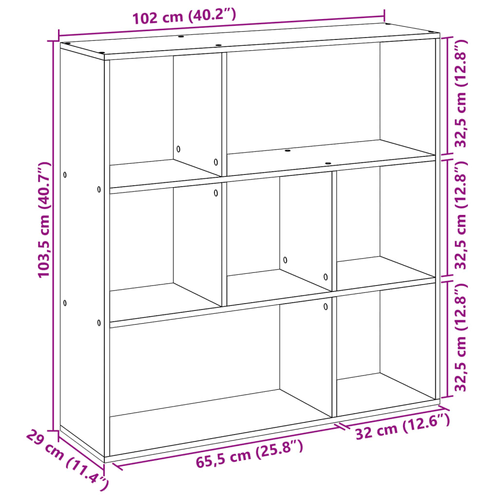 Raumteiler-Bücherregal Weiß 102x29x103,5 cm Holzwerkstoff