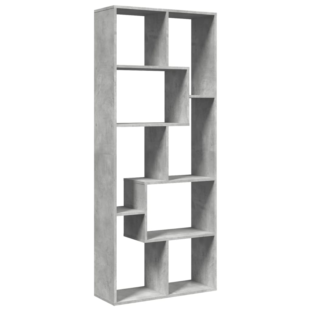 Raumteiler-Bücherregal Betongrau 67x25x161,5 cm Holzwerkstoff