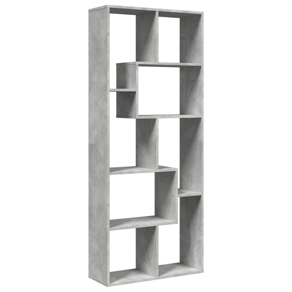 Raumteiler-Bücherregal Betongrau 67x25x161,5 cm Holzwerkstoff