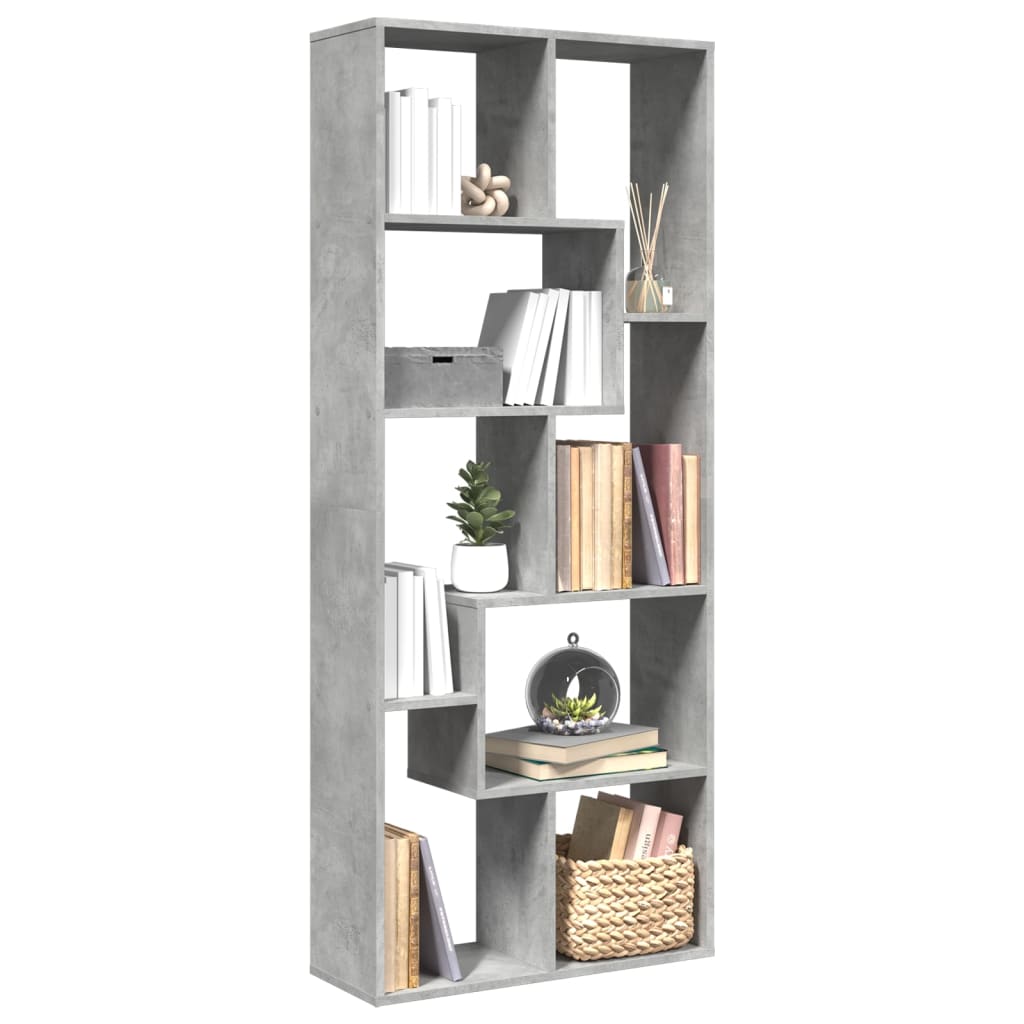 Raumteiler-Bücherregal Betongrau 67x25x161,5 cm Holzwerkstoff