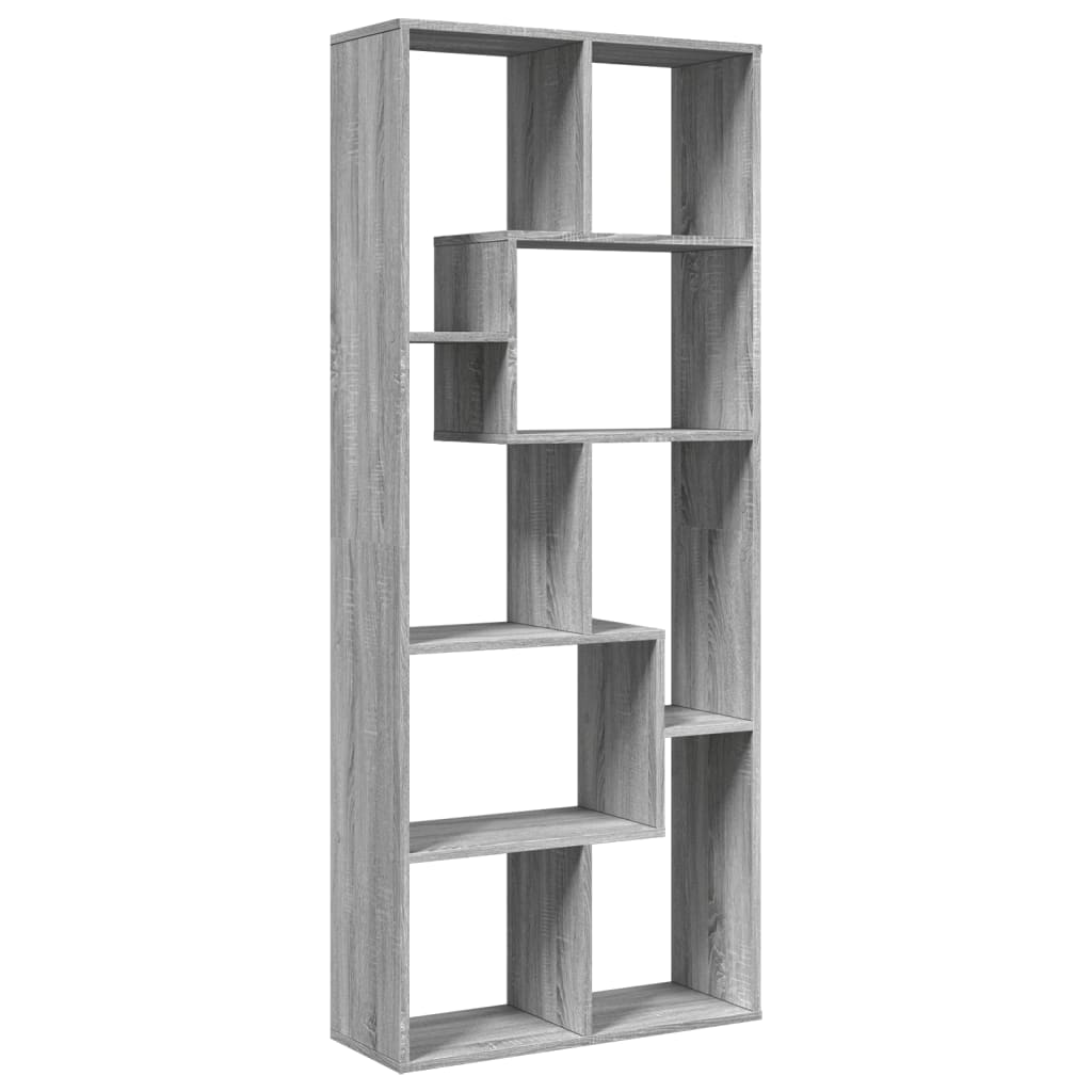 Raumteiler-Bücherregal Grau Sonoma 67x25x161,5 cm Holzwerkstoff