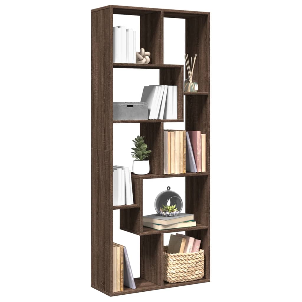 Raumteiler-Bücherregal Braun Eichen-Optik 67x25x161,5 cm