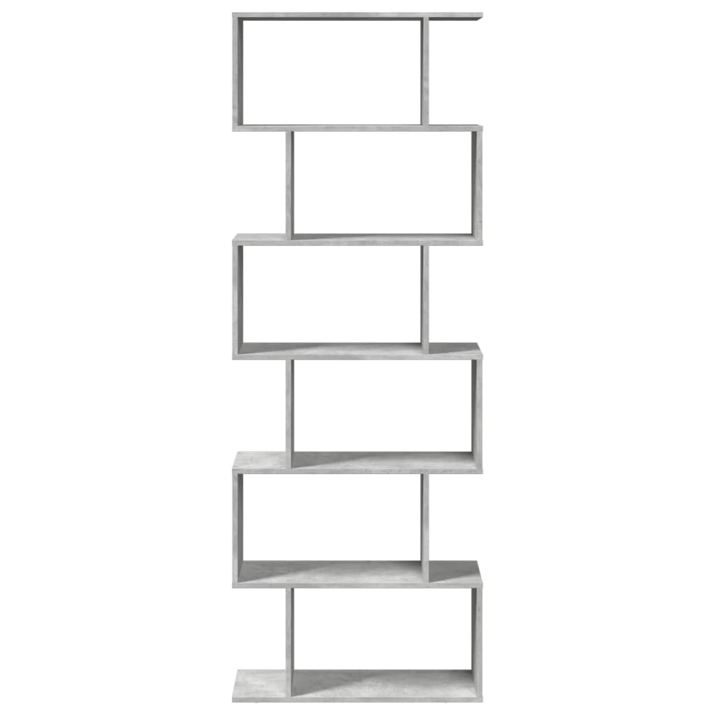 Raumteiler-Bücherregal 6 Etagen Betongrau 70x24x193 cm