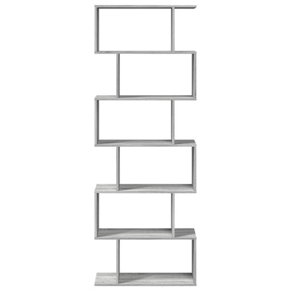 Raumteiler-Bücherregal 6 Etagen Grau Sonoma 70x24x193 cm