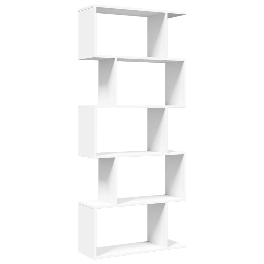 Raumteiler-Bücherregal 5 Etagen Weiß 70x24x161 cm Holzwerkstoff