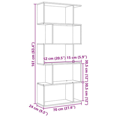 Raumteiler-Bücherregal 5 Etagen Weiß 70x24x161 cm Holzwerkstoff