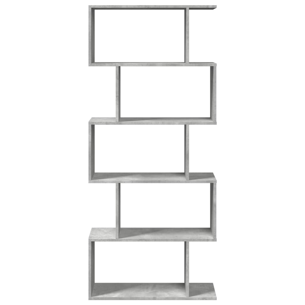 Raumteiler-Bücherregal 5 Etagen Betongrau 70x24x161 cm