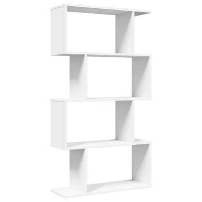 Raumteiler-Bücherregal 4 Böden Weiß 70x24x129 cm Holzwerkstoff